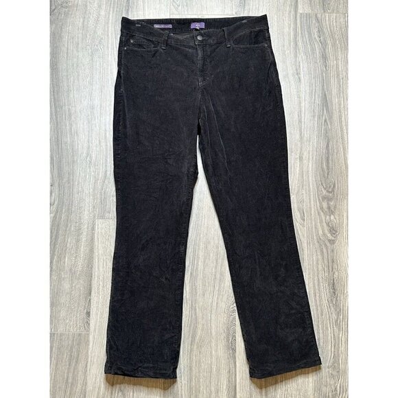 NYDJ Pants - NYDJ Marilyn Straight Corduroy Pants Womens 14 Black Cords Lift Tuck Classic